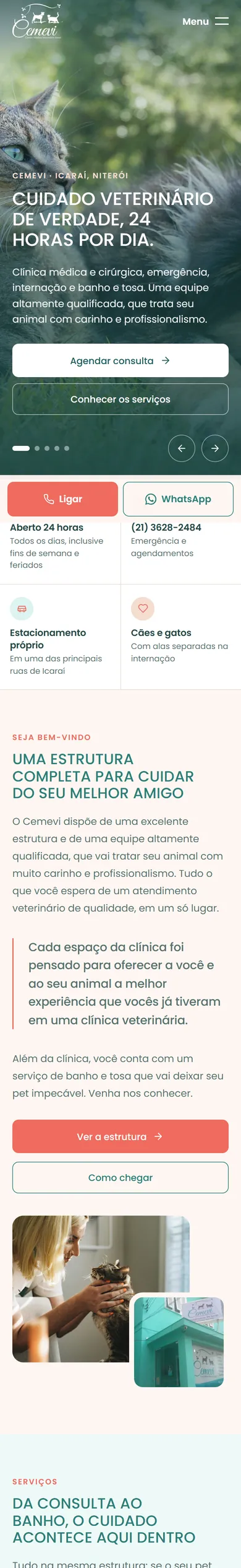 Prévia independente de site para Cemevi, na tela do celular